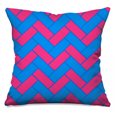Coussins décoratifs double face à chevrons bleus