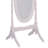 59.25" Tall Standing Wooden Floor Mirror With White Finish, Oval Shape-1796840329