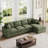 3 - Piece Corduroy Upholstered L-Shaped Sectional-438699074