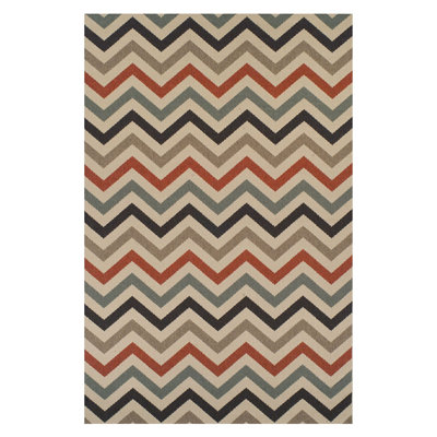 Tapis d'extérieur 4 pi x 6 pi à motif de chevrons en pierre