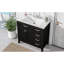 36" Bathroom Vanity Sink In Black. Modern Cabinet With Drawers. Solid Rubber Wood & Build. Ceramic Basin Waterproof Surface. Assembly Required