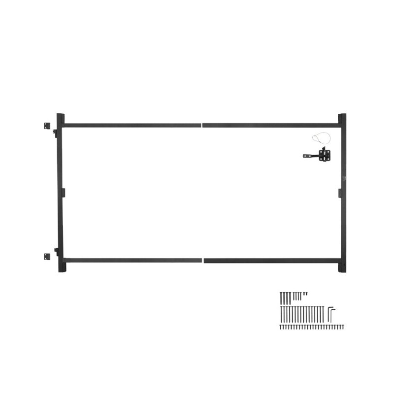VEVOR Black Iron Gate Frame, 119.4cm H x 243.8cm W x 5.7cm D