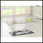 Chrome Rectangular U-Shaped Glass Top Coffee Table
