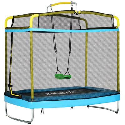 Trampoline de jardin rectangulaire avec enceinte sécuritaire de création de 5,10 pi x 3,10 pi