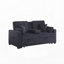 Causeuse-lit convertible en tissu tissé avec console rabattable, porte-gobelets, ports de chargement, poche et siège à ressorts ensachés