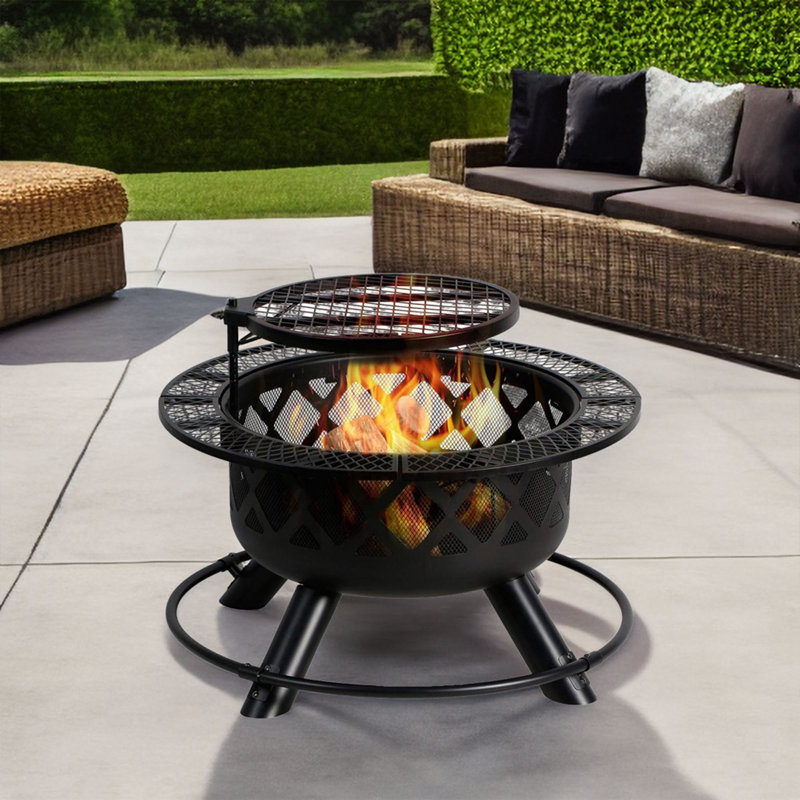 Round Steel Wood Burning Smokeless Fire Pit