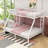 Metal Twin XL Over Queen Bunk Bed With Slats And Ladder-102002907-104497134