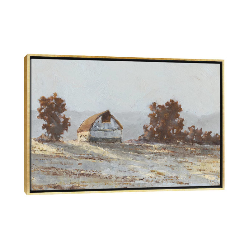 « Snow covered Hillside I » par Ethan Harper, reproduction d’art, H 32 po x l 48 po x 1,5 po, Toile encadrée d'or