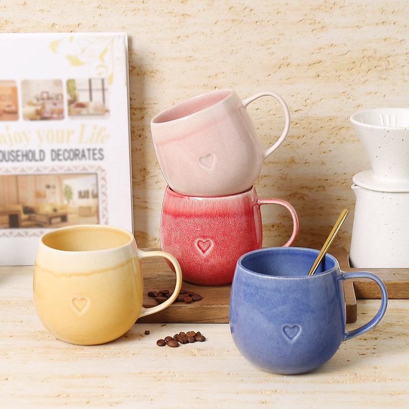  ALOFMO 4 Piece Stoneware Coffee Mugs