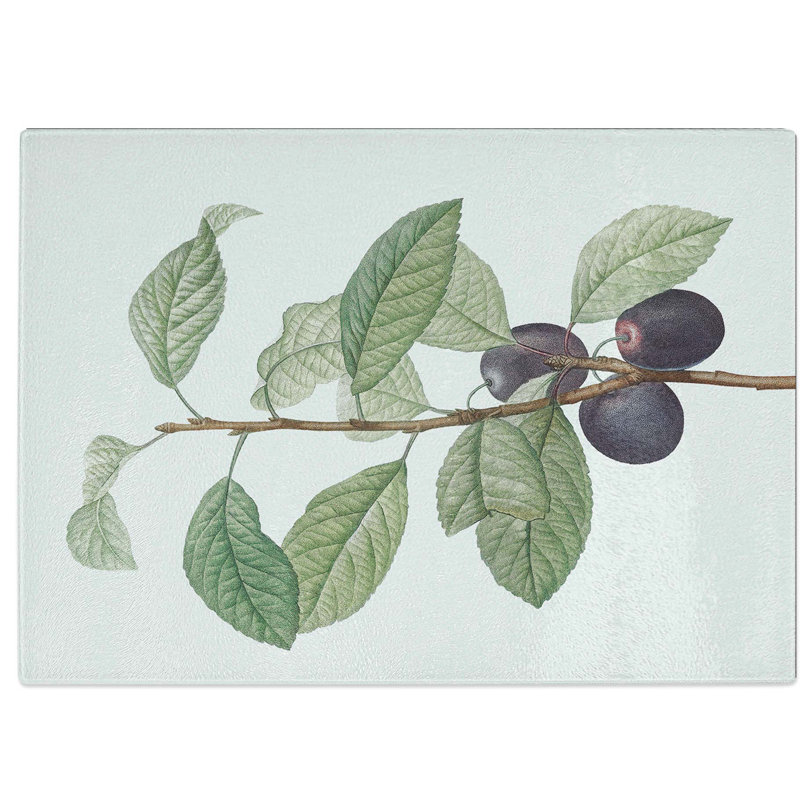 Tempered Glass Prune Tree by Pierre-Joseph Redoute Chopping Board, 28.5 cm W x 20 cm L