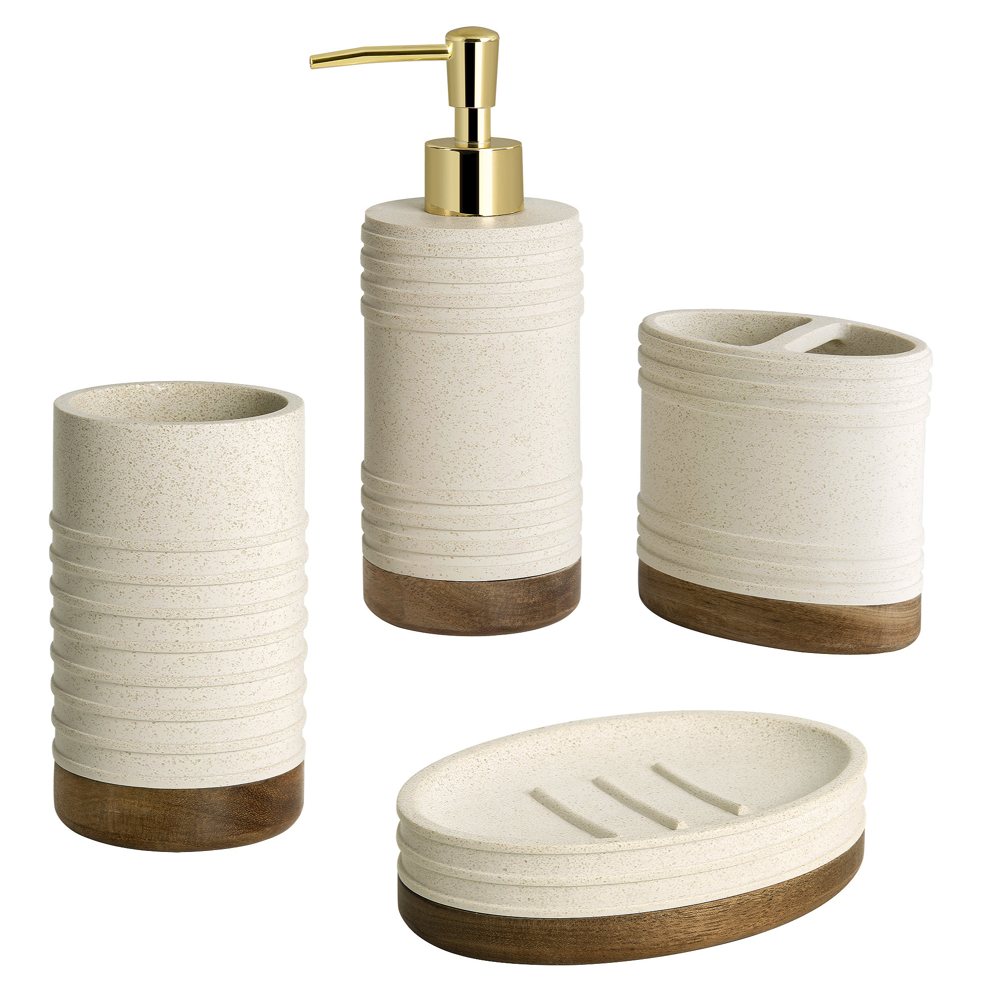 Corrigan Studio® Hovey 4 Piece Bathroom Accessory Set & Reviews | Wayfair