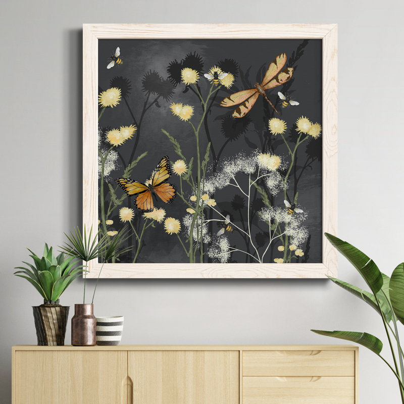 Garden Magic II - Toile encadrée de qualité supérieure - prête à être accrochée, Cadre blanc, H 17 po x l 17 po x P 1,5 po