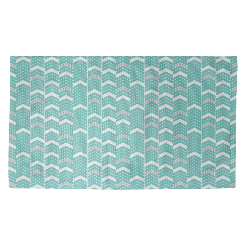 Tapis à chevrons de la surface bleu Stephenie, Rectangle 2 pi x 3 pi