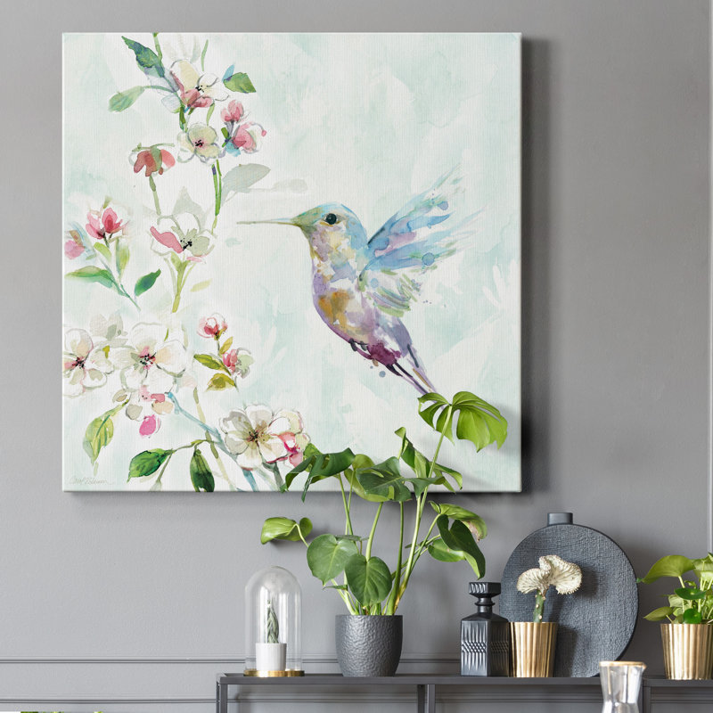 Colibri II - reproduction d'art sur toile tendue, H 24 po x l 24 po x P 1 po