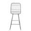 Tabourets de comptoir contemporains en fer avec sièges fluides - 2 sièges gris et design moderne