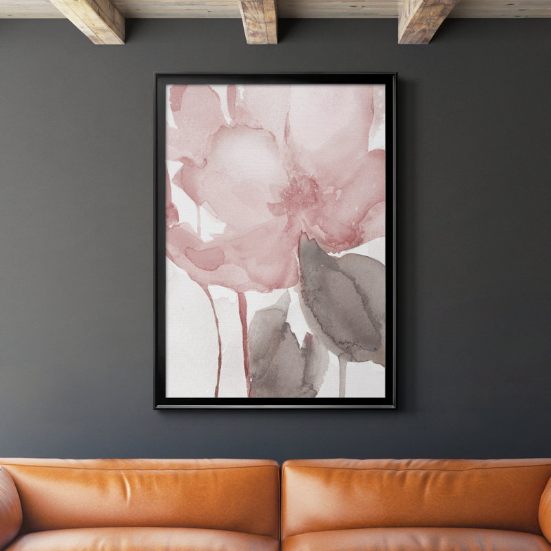 Blush Bloom II - peinture sur toile encadrée, Noir, H 30,5 po x l 42,5 po x P 1,5 po