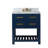 Doucette 30" Carrara White Marble Countertop Bath Vanity in Monarch Blue with Faucet