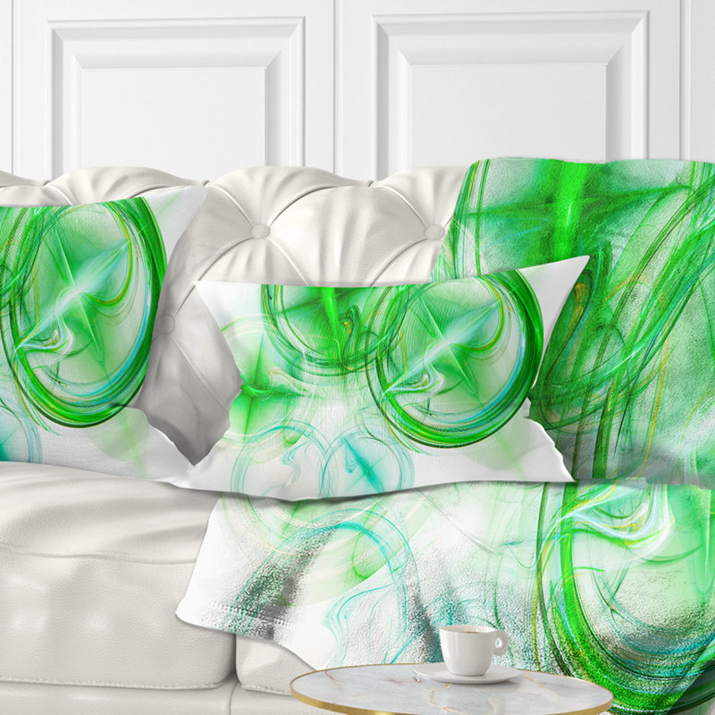 Bureau Fractal - Coussin imprimé abstrait, blanc