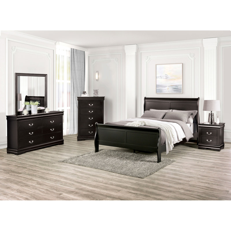 Commode à finition cerisier foncé 1Pc, Noir