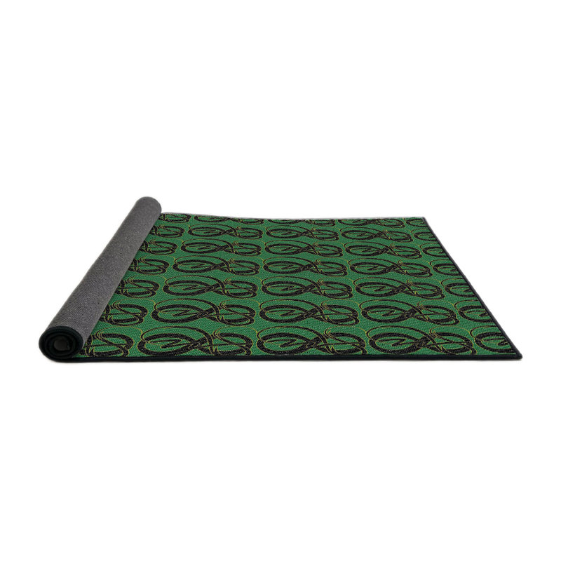 Tapis vert / noir Power Loom, Rond 3 pi