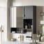 Armoire de rangement murale de salle de bain 29 po x 28 po avec miroir haute définition, pharmacie moderne à trois niveaux réglable et grise pour porte à deux portes, barre à serviettes à 5 tablettes et plus