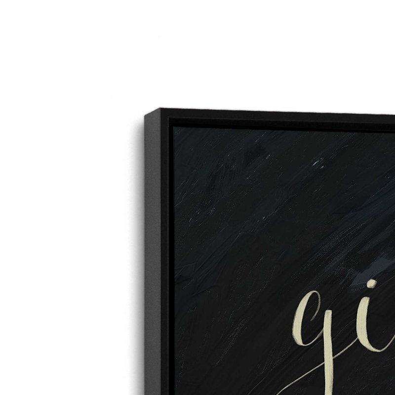 «Donner grâce» par Dogwood, L 12 po x H 12 po, Noir, Toile avec cadre