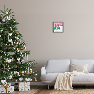 «Scenic Winter Snowman», art de la giclée encadrée par Diane Kater