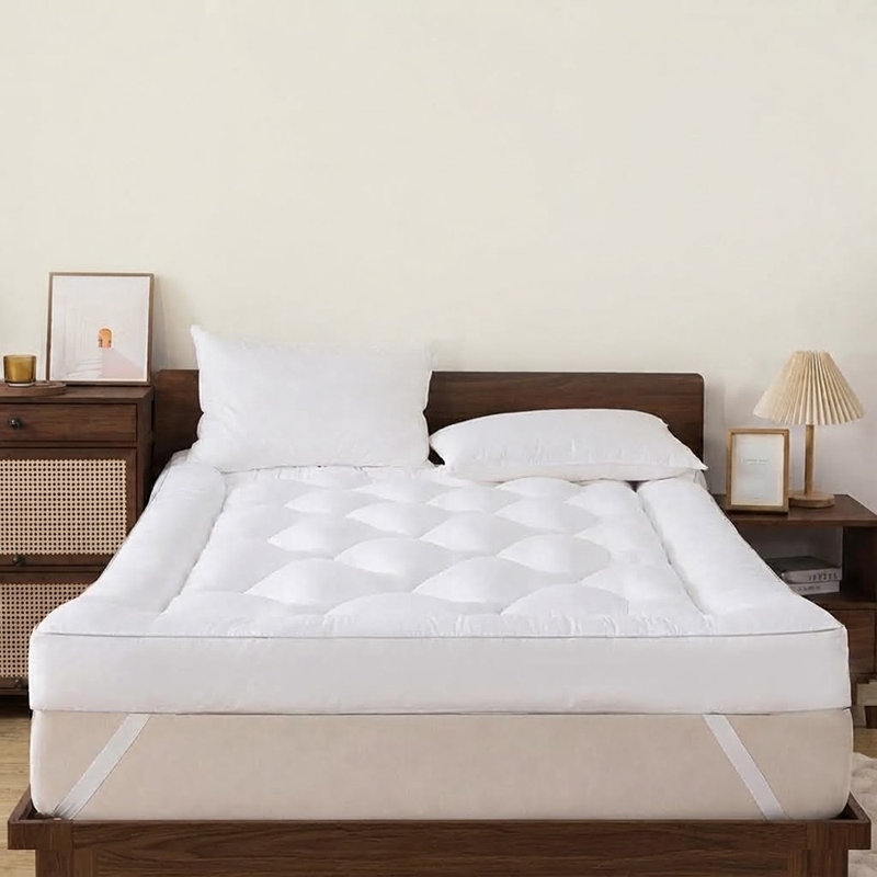 Surmatelas en mousse mémoire ultra moelleuse, protège-matelas doux et soutenant pour un confort accru