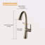 Robinet de cuisine avec douchette extractible, nickel brossé