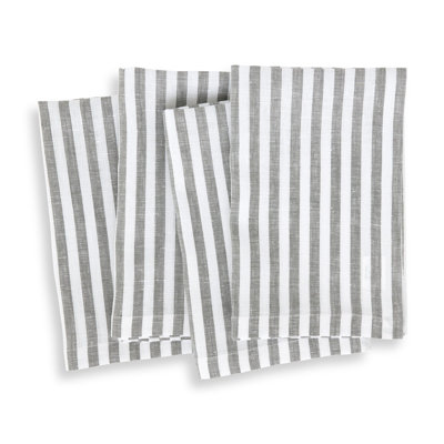 Amalfi Stripe - 100% Pure Linen Dinner Napkins