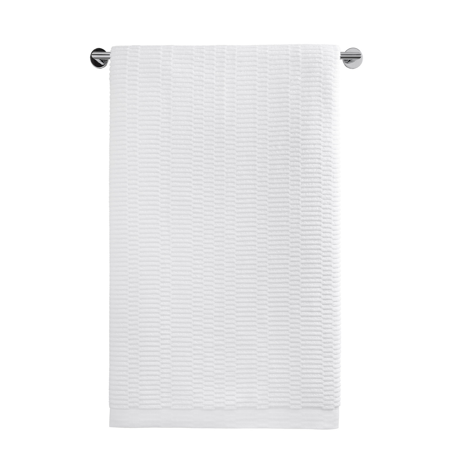 Geometric Cotton Washcloth, White