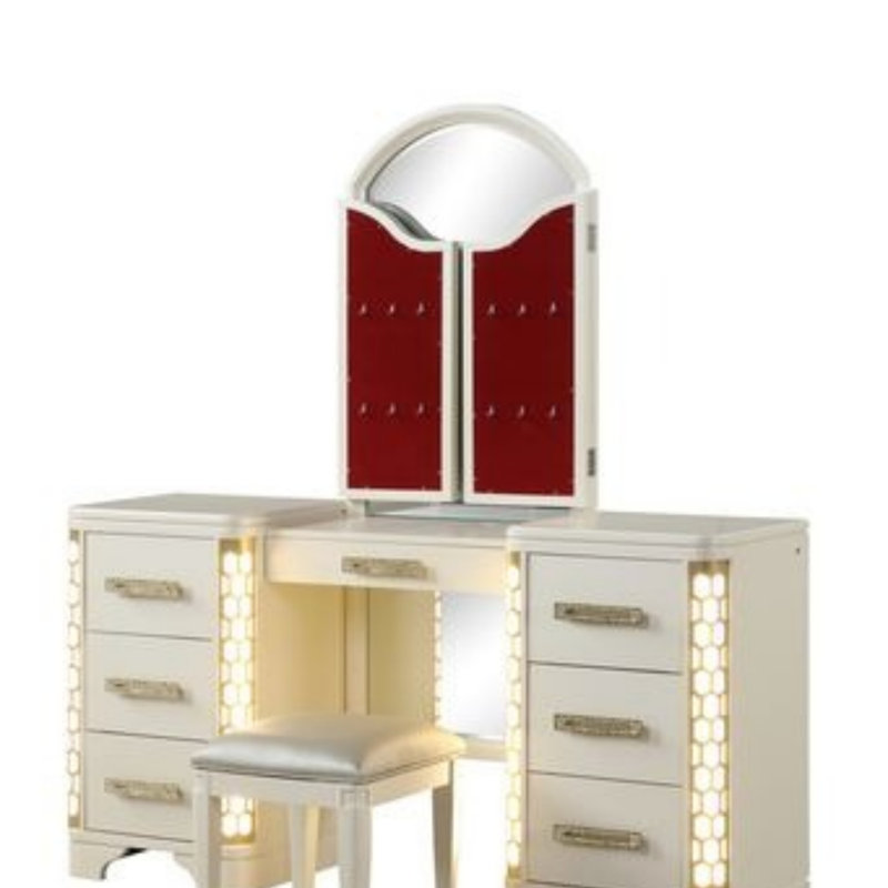 Vanity Set With Side LED Lightning Made With Wood