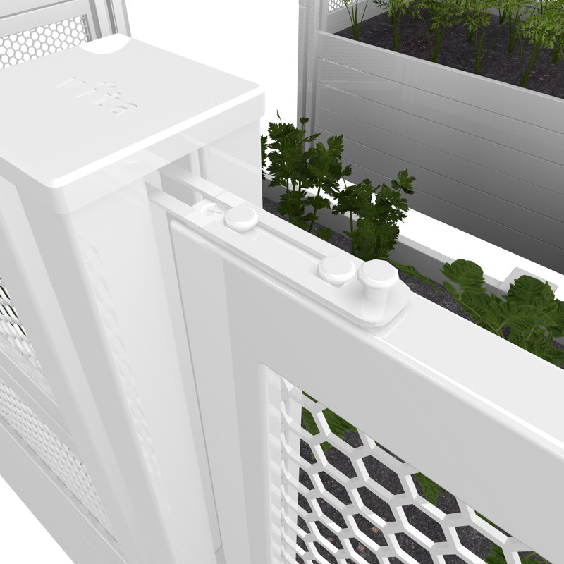 12 ft x 8 ft White Vinyl Keyhole Composting Garden Bed
