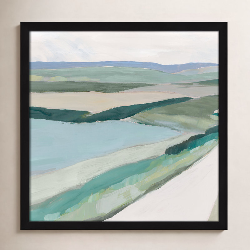 «Wolfdale Fields Of Green I» par - Impression de cadre photo unique, Cadre noir satiné, H 17 po x l 17 po x P 1,25 po