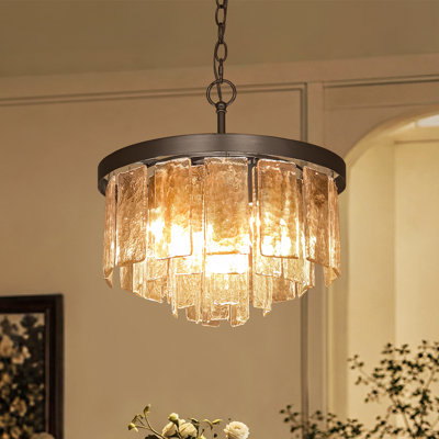 Lustre tambour en verre Livingon