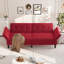 89" Futon Sofa Bed, Modern Sleeper Couch with Adjustable Backrest & Armrest, Convertible Couch Bed with Deep Seat for Living Room Bedroom, Apartments-1851258471
