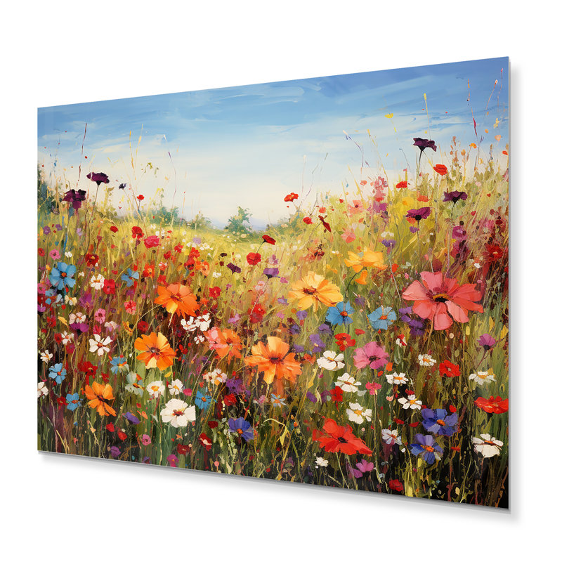 Fleurs sauvages colorées Meadow Blooms I - impression sur métal, H 16 po x l 32 po