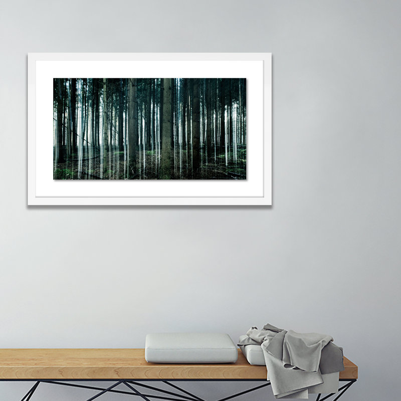 Eerie Trees III Print by Jakob Wagner, 15" H x 24" W x 1.5" D, White