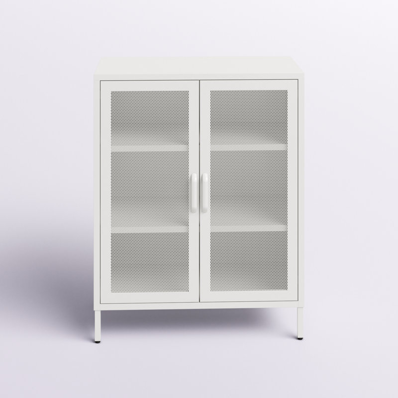 Armoire d'appoint de 39,9 po de hauteur Aprel, Blanc doux