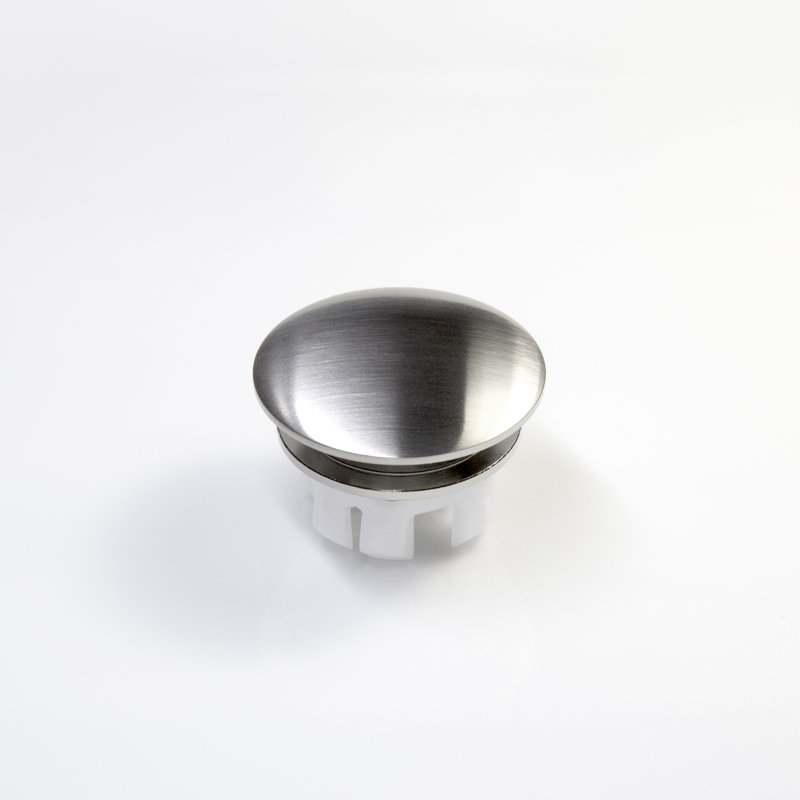 Round Overflow Cap Cover, Brushed Nickel