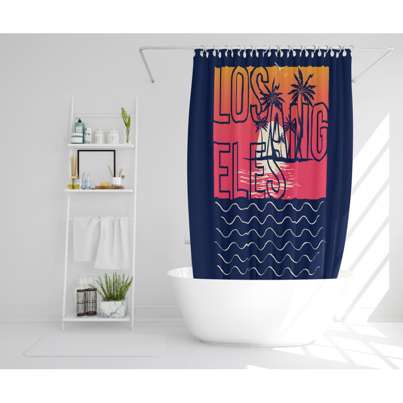 Flesher Polyester Shower Curtain, 168cm H x 168cm W