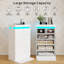  Commode moderne à 6 tiroirs 48,4 po avec lumières DEL, station de charge et rangement dissimulé