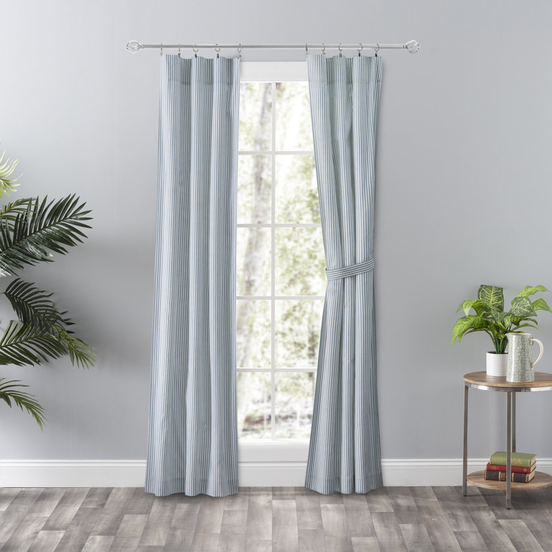 Charis Room Darkening Curtain Pair, Blue, 28" x 84"