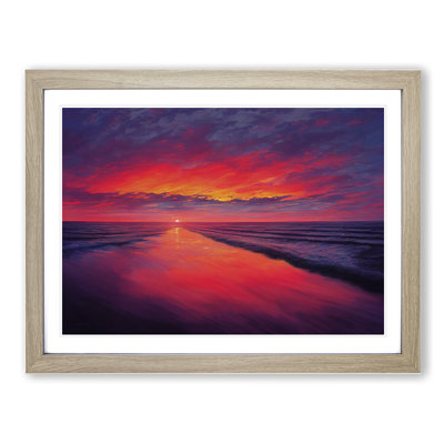 Lush Ocean Sunset - Single Picture Frame Painting