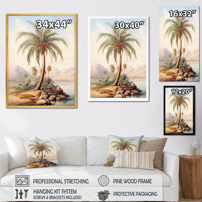 Minimalisme Palm Paradise, Toile tendue, H 32 po x l 16 po x P 1 po