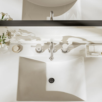 8 Inch 3 Hole Widespread Chrome Bathroom Faucet 2 Handle Bathroom Vanity Faucet With Metal Pop Up Drain