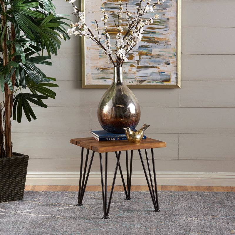 Table d'appoint en bois et métal