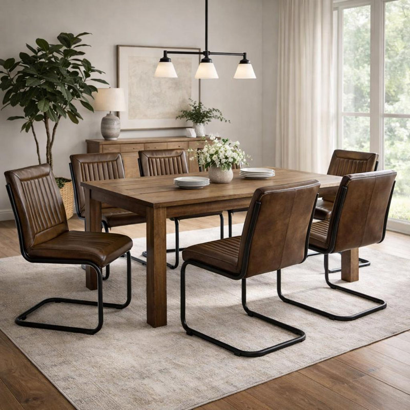 Real Genuine Leather Dining Kitchen Chair Metal Frame Dark Brown Fully Assembled 93Cm High X 52Cm Wide X 61Cm Deep