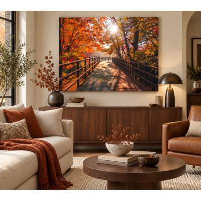 «Autumn Bridge», art mural sur toile lustrée