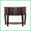 Table basse en demi-lune avec tiroirs Tablette - brun cappuccino pour vestibule de salon, solution de rangement classique